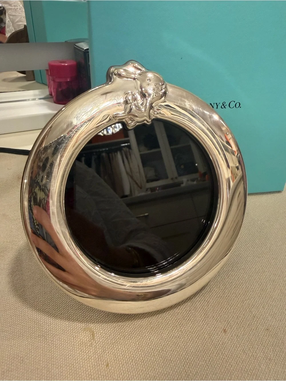 Tiffany & Co. Sterling Silver Round Frame with Rabbit Accent - Silver